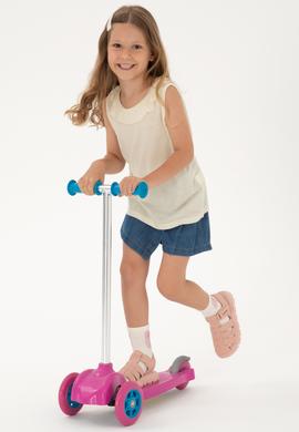 Kız Çocuk Krem Bisiklet Yaka Fırfır Detaylı Kolsuz Tişört - 50306242051