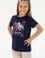 Kız Çocuk Siyah Bisiklet Yaka At Baskılı Pamuk Tişört