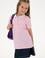 Kız Çocuk Açık Pembe Polo Yaka İşlevsiz Cepli Basic Tişört