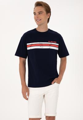 Erkek Comfort Fit Bisiklet Yaka Lacivert Tişört - 50306912009