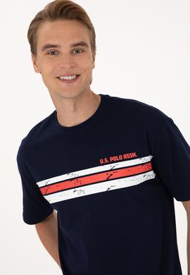 Erkek Comfort Fit Bisiklet Yaka Lacivert Tişört - 50306912009