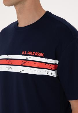 Erkek Comfort Fit Bisiklet Yaka Lacivert Tişört - 50306912009