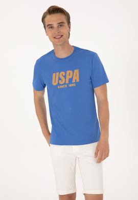 Erkek Regular Fit Bisiklet Yaka İndigo Tişört - 50306966059