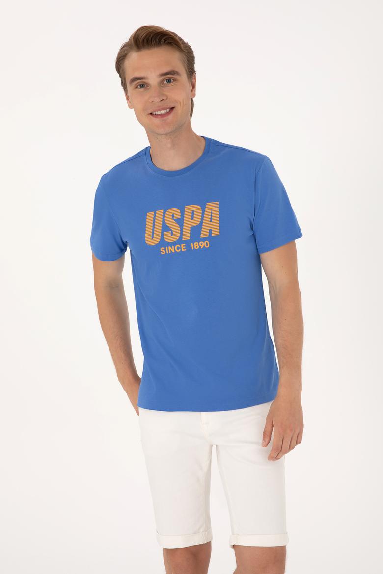 Erkek Regular Fit Bisiklet Yaka İndigo Tişört