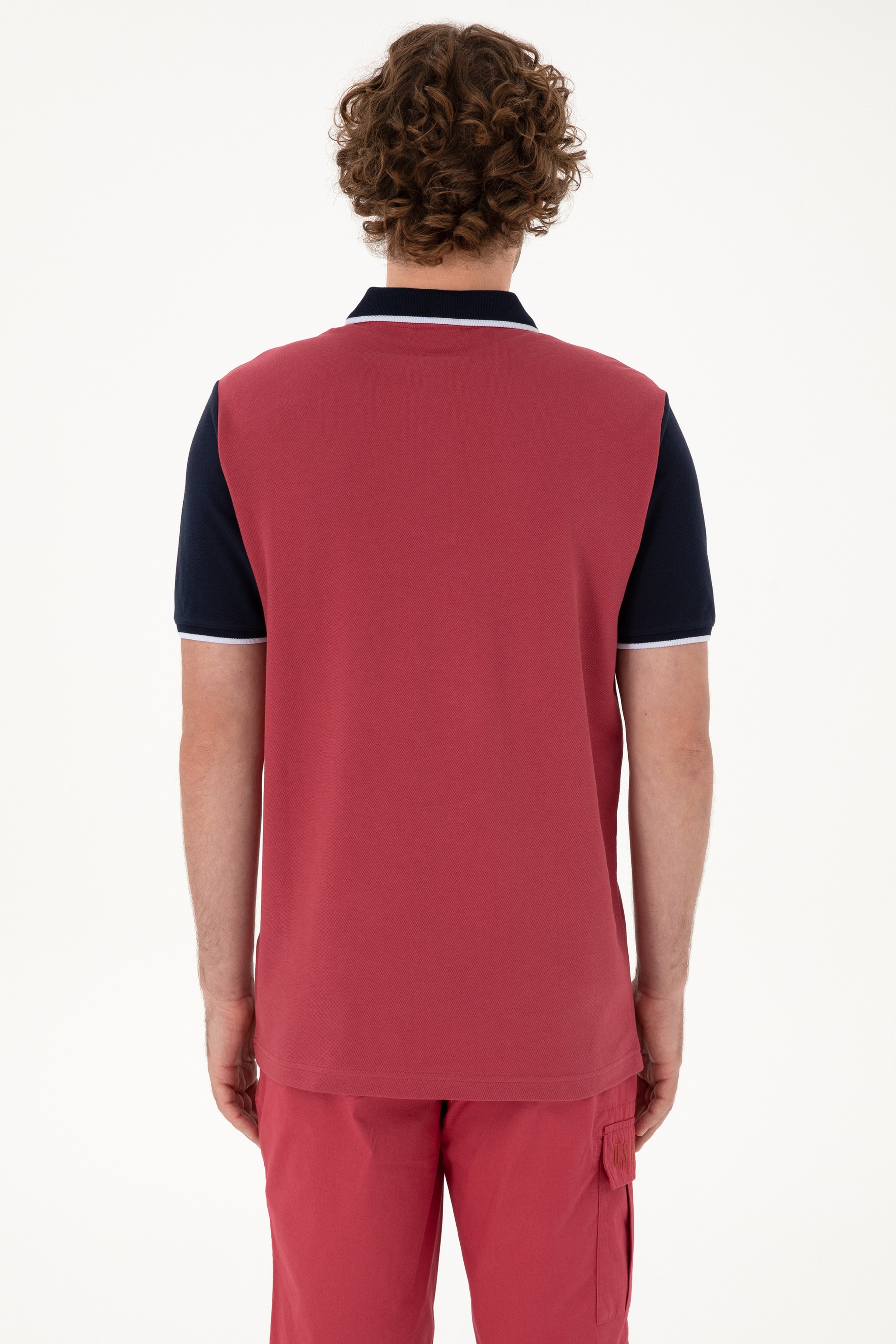 Erkek Regular Fit Polo Yaka Vişne Tişört - Image 5
