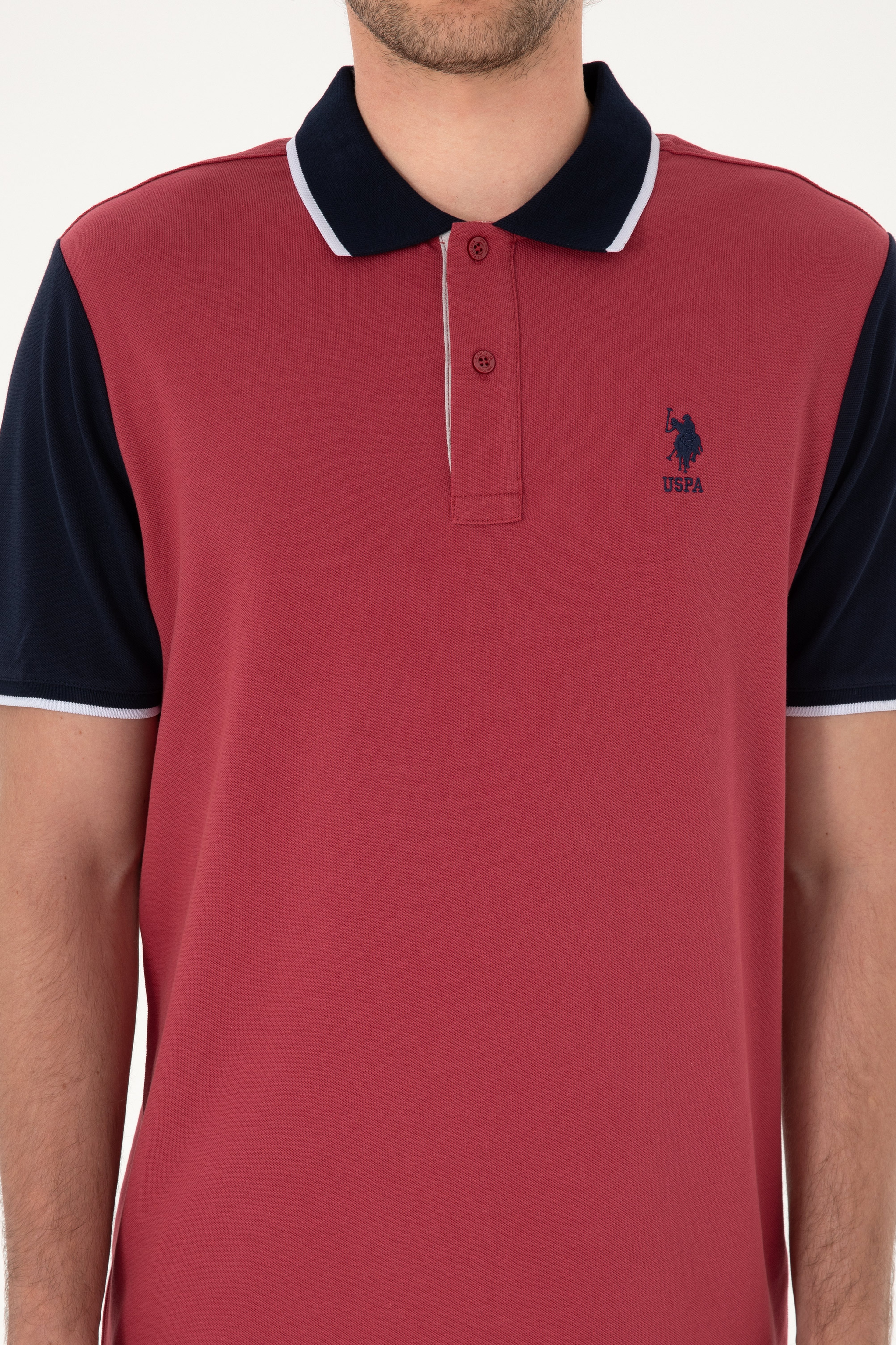 Erkek Regular Fit Polo Yaka Vişne Tişört - Image 6