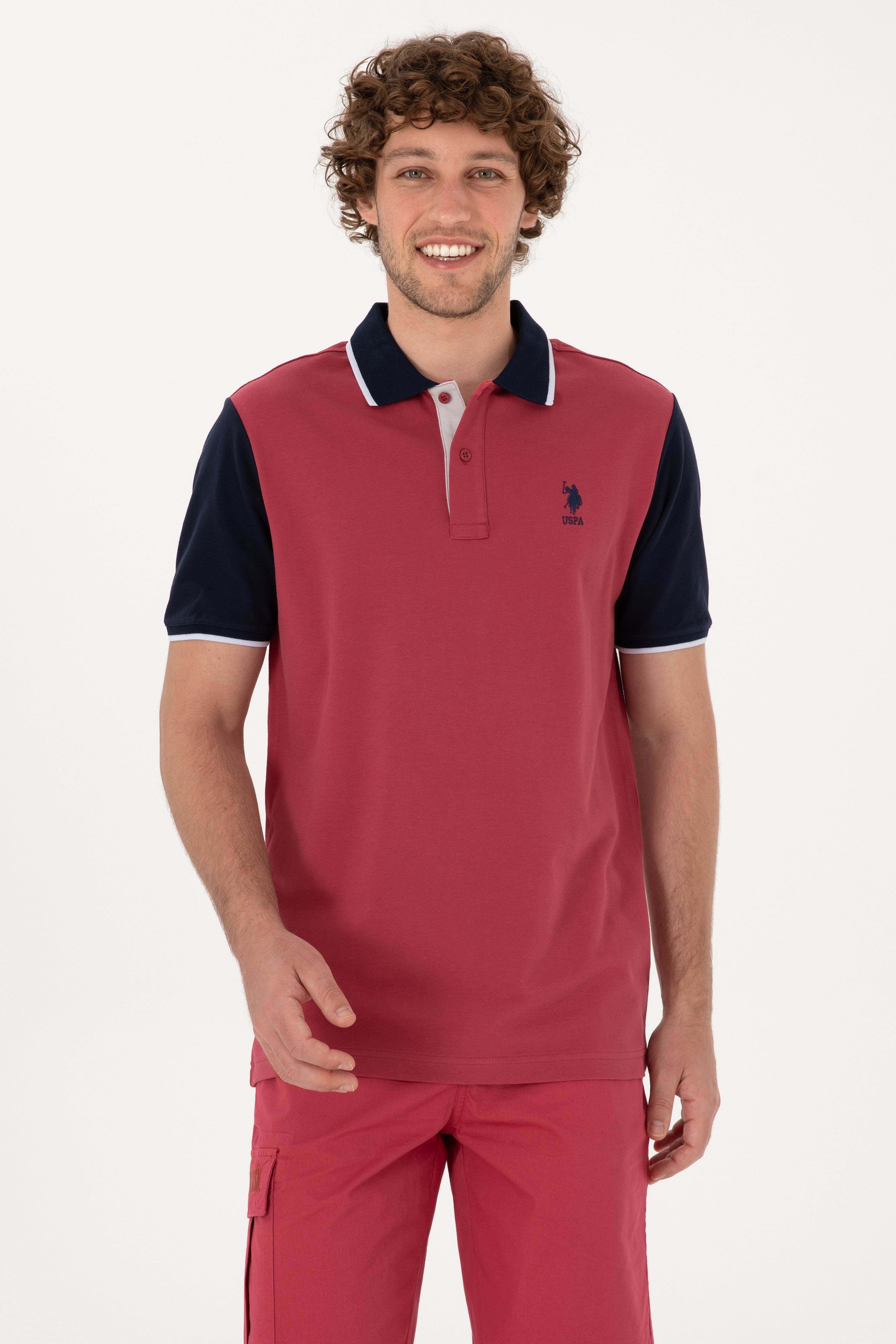 Erkek Regular Fit Polo Yaka Vişne Tişört - Image 1