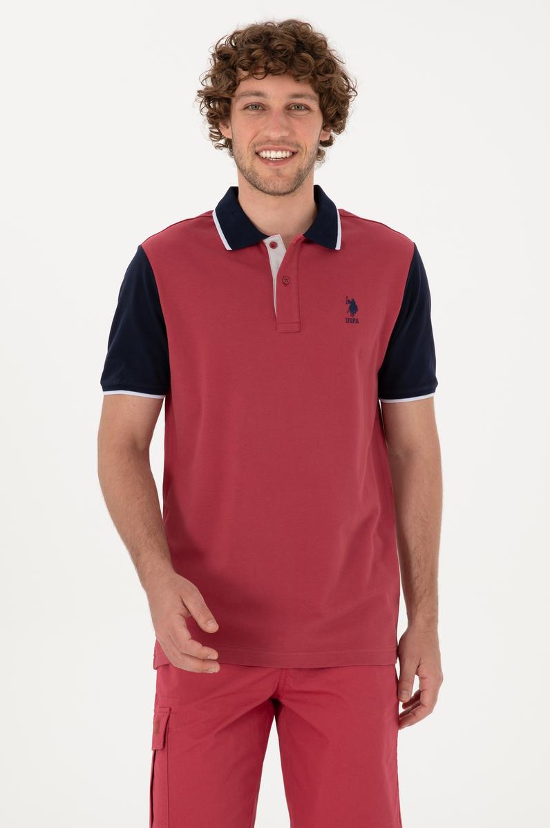 Erkek Regular Fit Polo Yaka Vişne Tişört