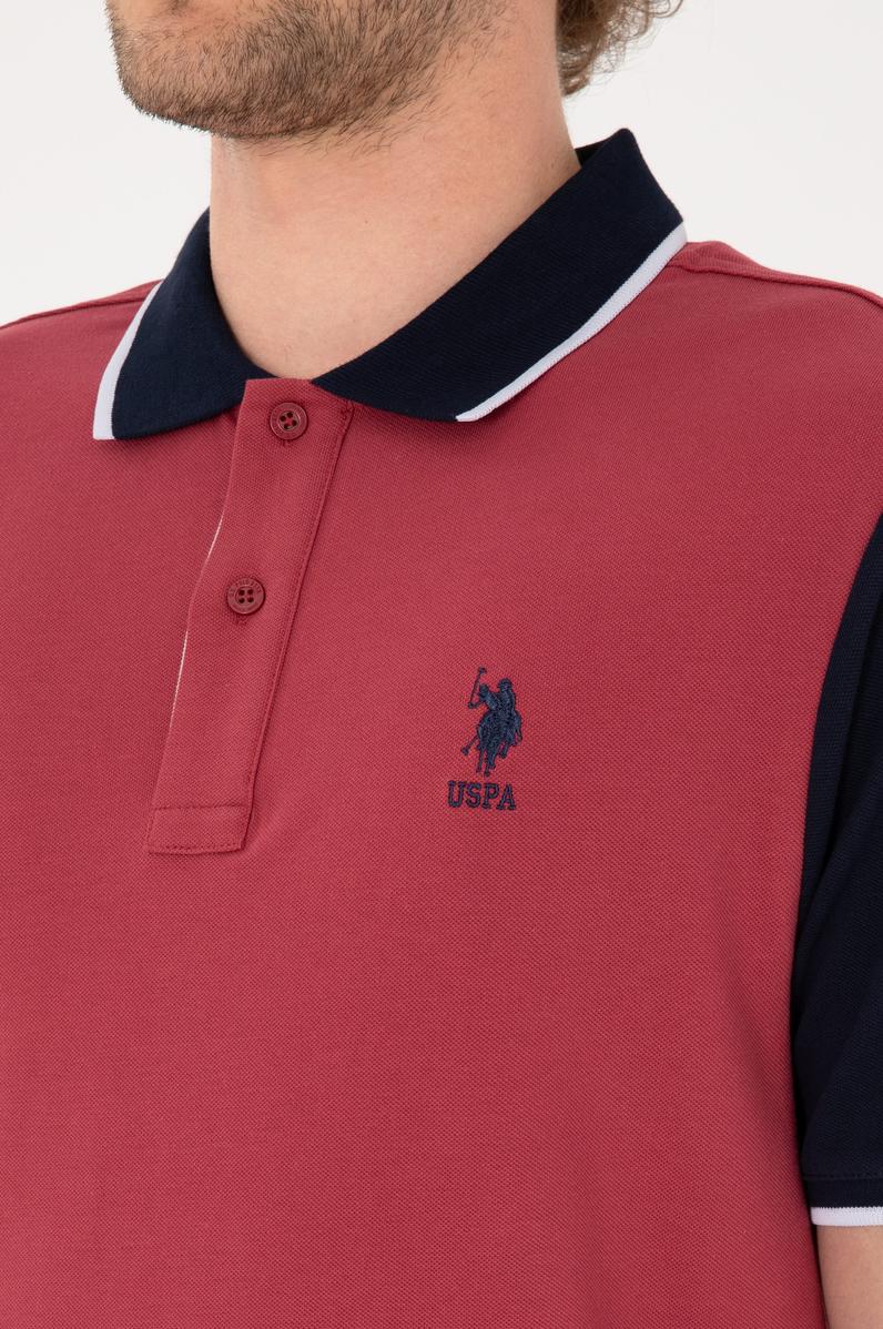 Erkek Regular Fit Polo Yaka Vişne Tişört