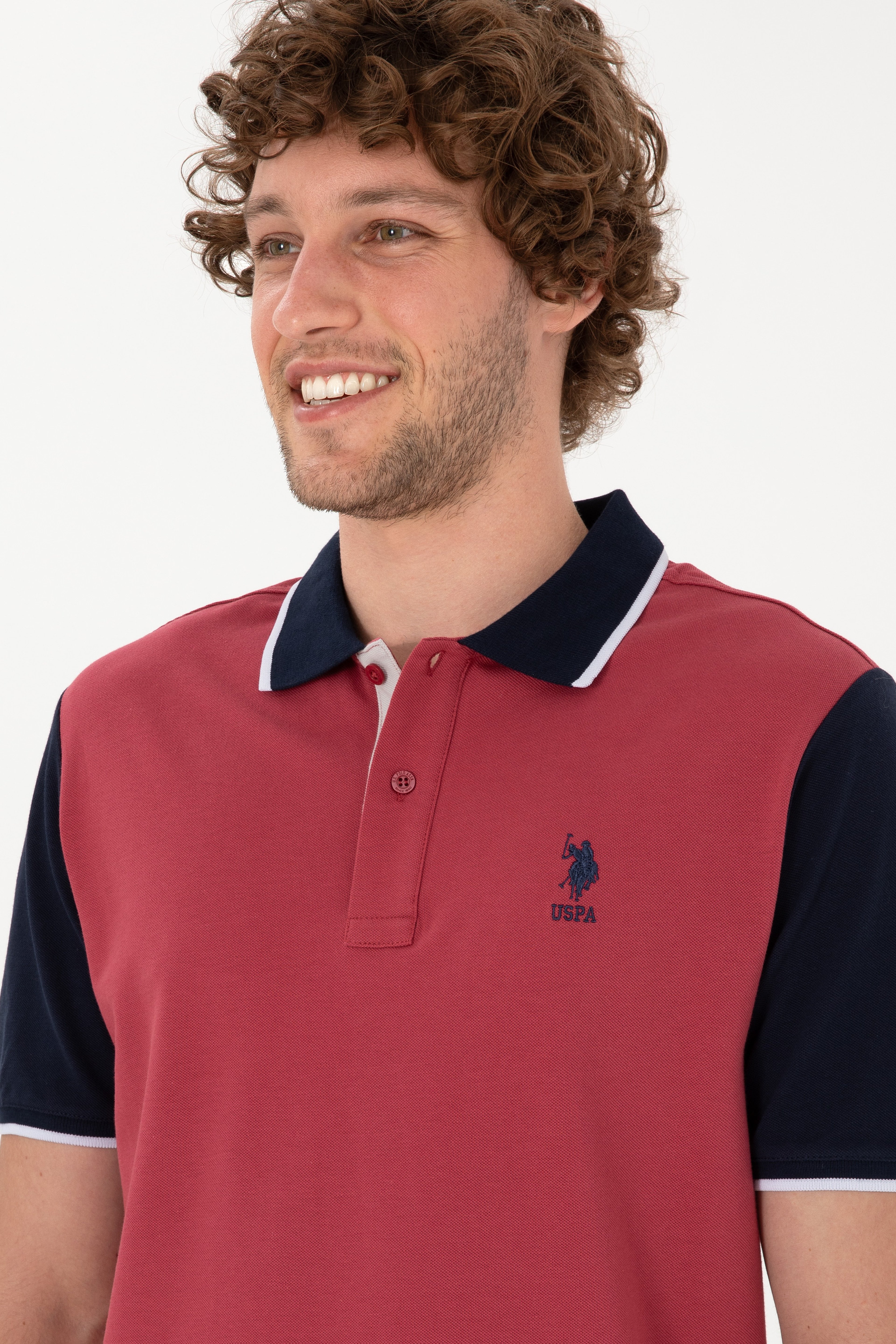 Erkek Regular Fit Polo Yaka Vişne Tişört - Image 2