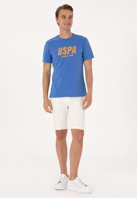 Erkek Regular Fit Bisiklet Yaka İndigo Tişört - 50306966059