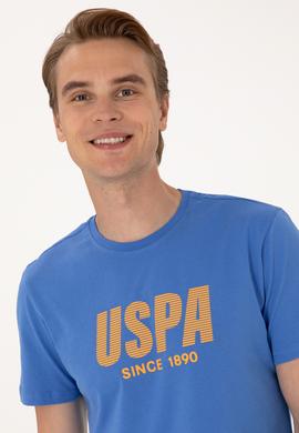 Erkek Regular Fit Bisiklet Yaka İndigo Tişört - 50306966059