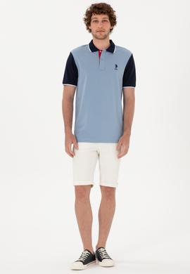 Erkek Regular Fit Polo Yaka Mavi Tişört - 50306871036