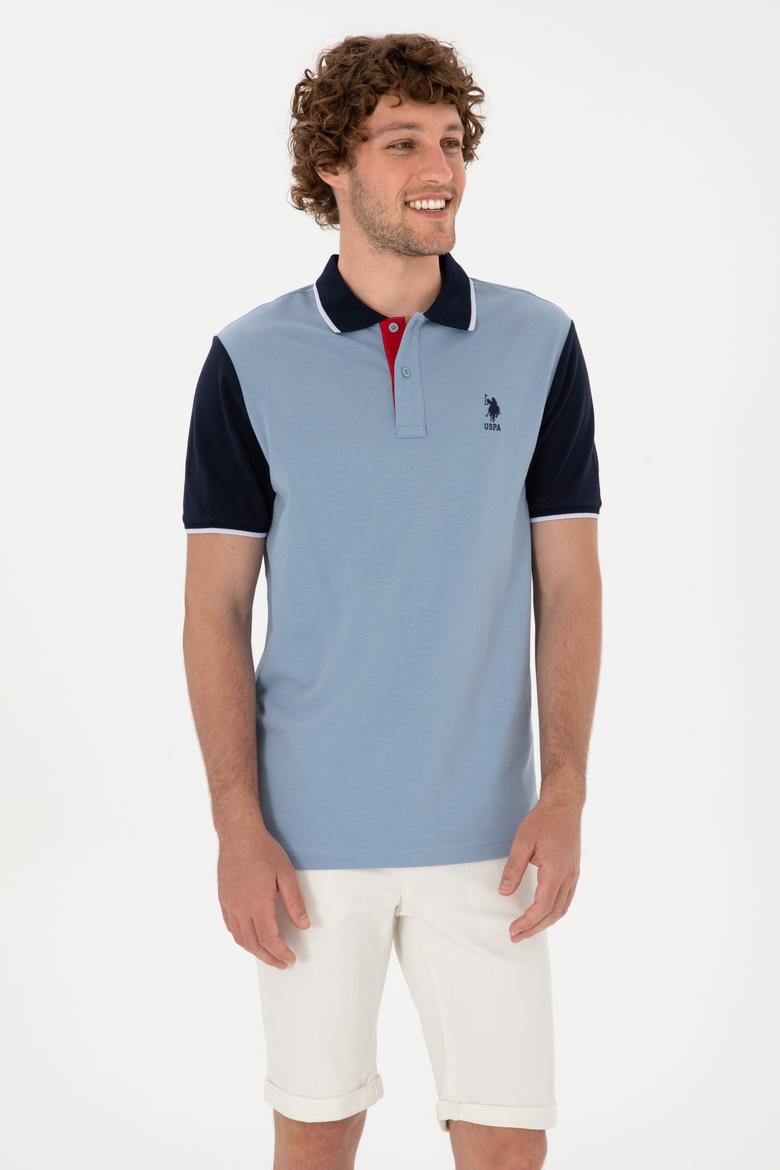 Erkek Regular Fit Polo Yaka Mavi Tişört - 50306871036