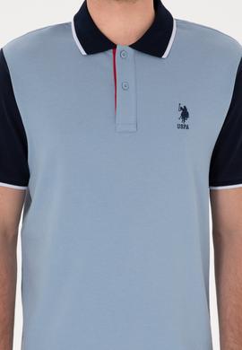 Erkek Regular Fit Polo Yaka Mavi Tişört - 50306871036