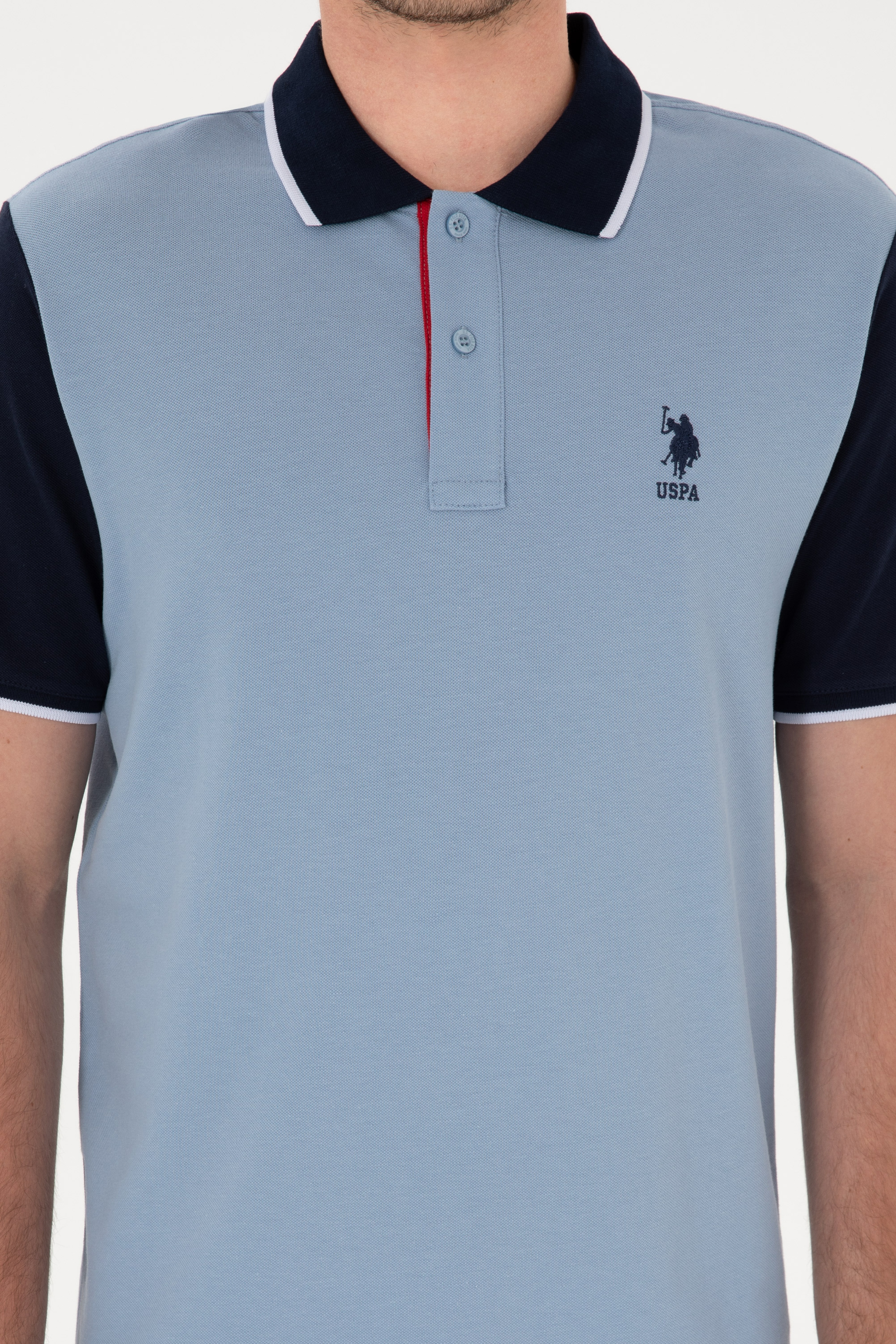 Erkek Regular Fit Polo Yaka Mavi Tişört - Image 6