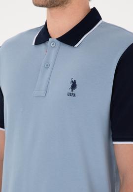 Erkek Regular Fit Polo Yaka Mavi Tişört - 50306871036