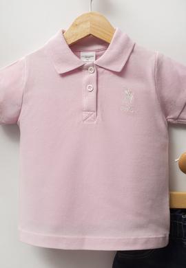 Kız Bebek Toz Pembe Polo Yaka Tişört Jean Pantolon Takım 2'li - 50322910002