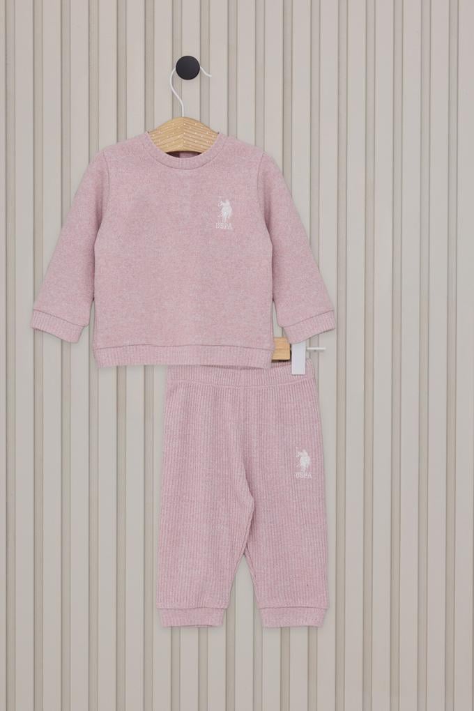 Kız Bebek Toz Pembe Pijama Takımı