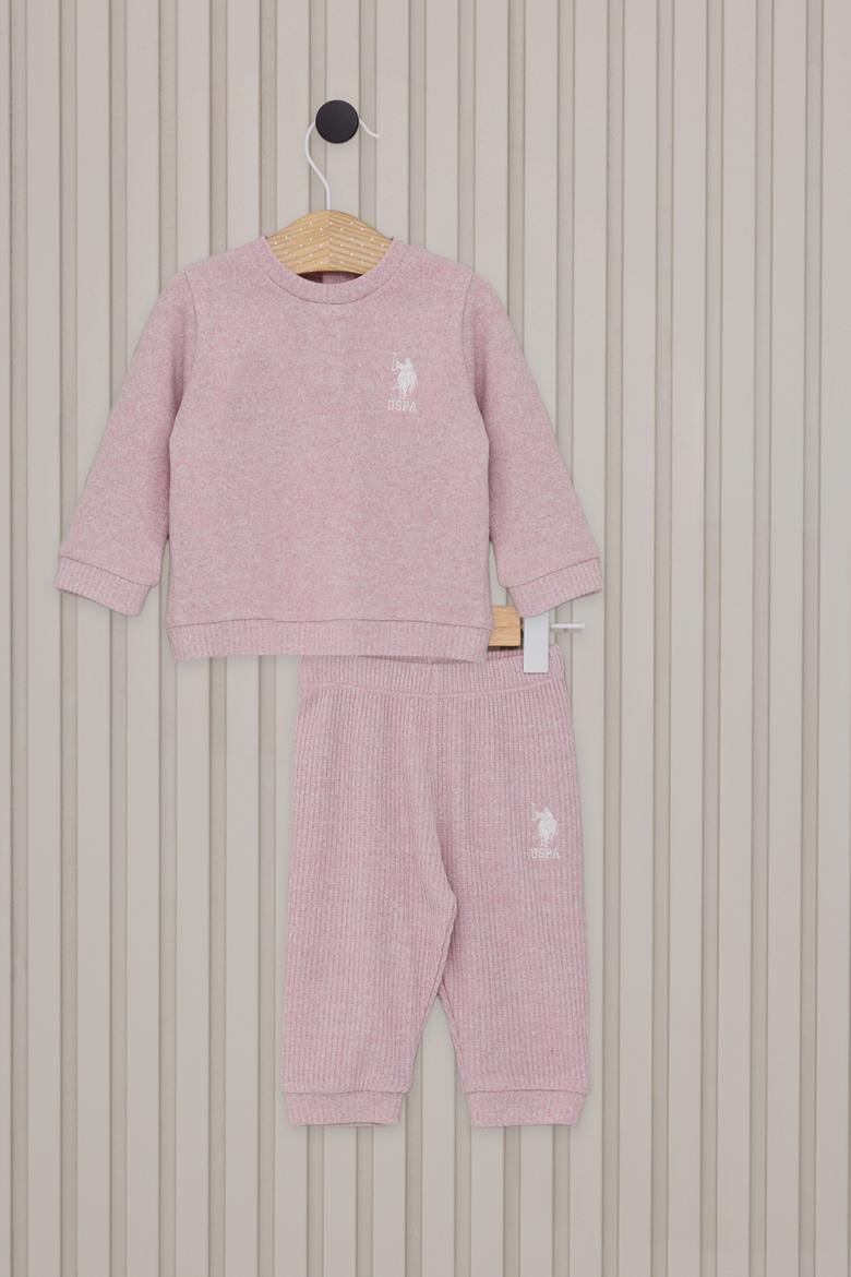 Kız Bebek Toz Pembe Pijama Takımı