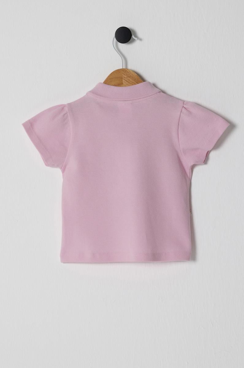 Kız Bebek Pudra Polo Yaka Tişört