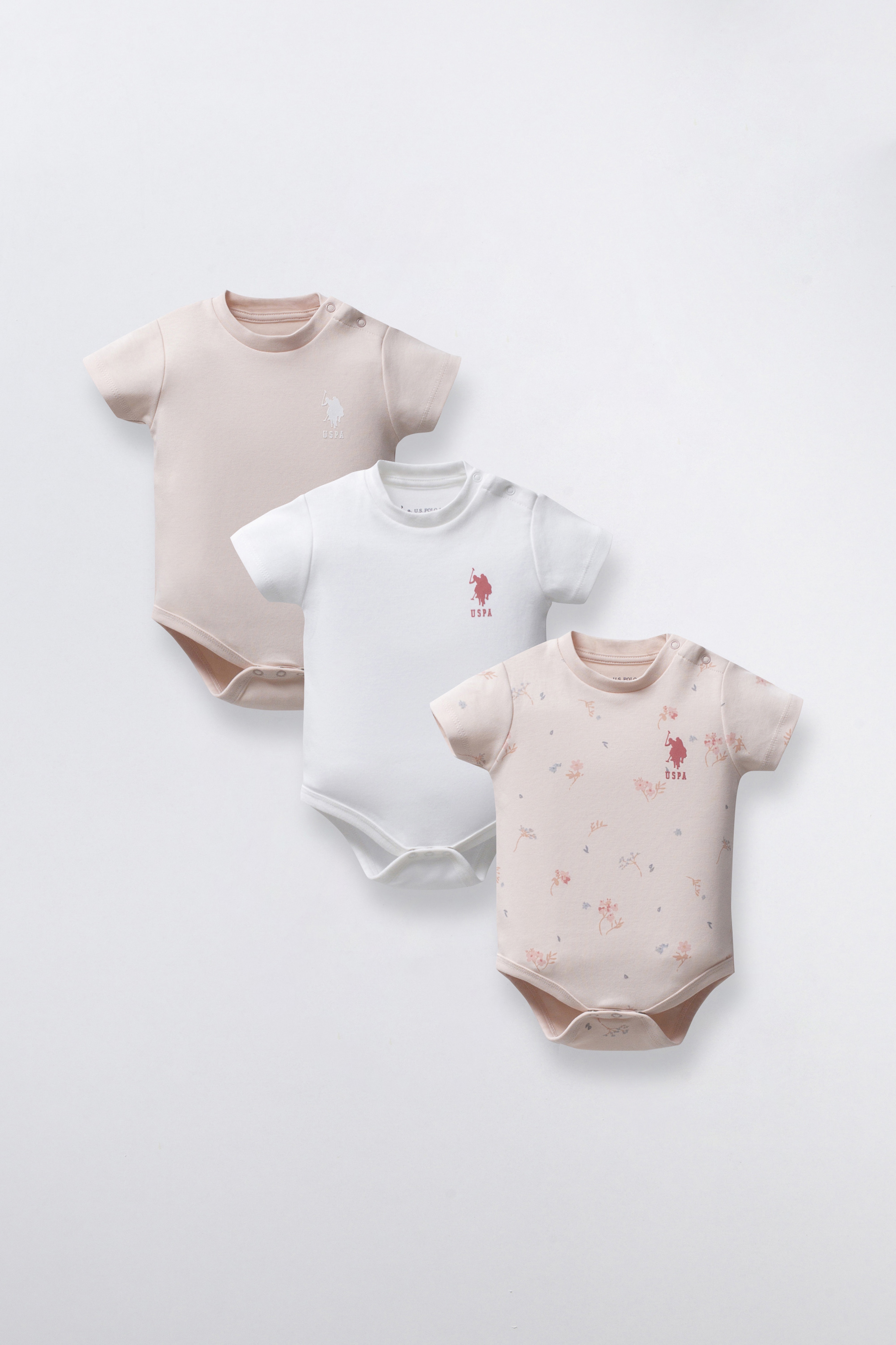 Kız Bebek %100 Pamuk Çıtçıtlı 3'lü Zıbın Body
