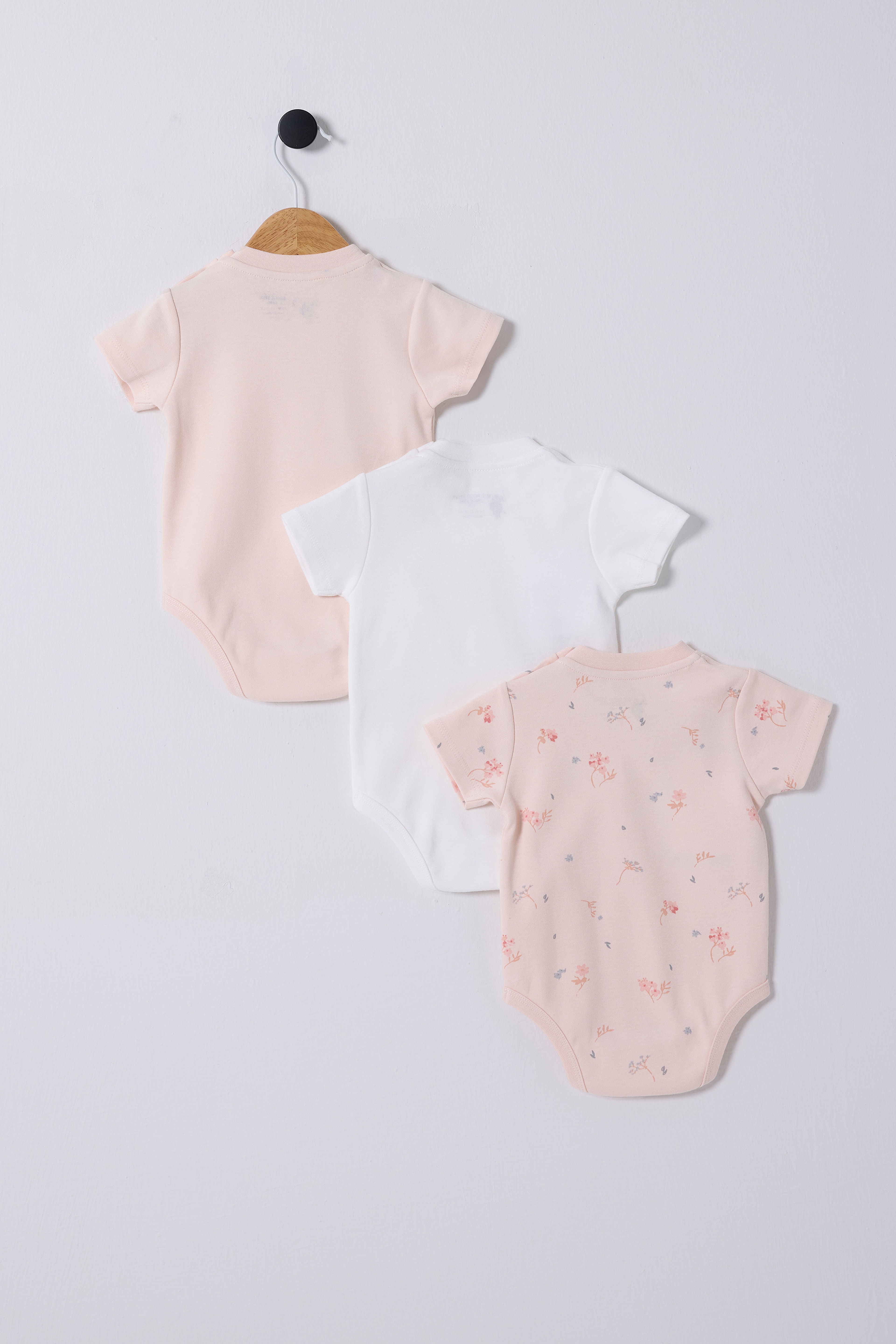 Kız Bebek %100 Pamuk Çıtçıtlı 3'lü Zıbın Body