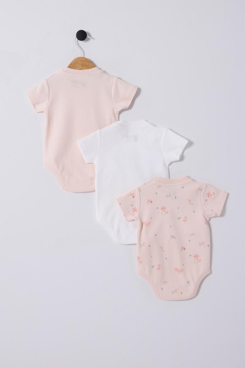 Kız Bebek %100 Pamuk Çıtçıtlı 3'lü Zıbın Body - 50322818004