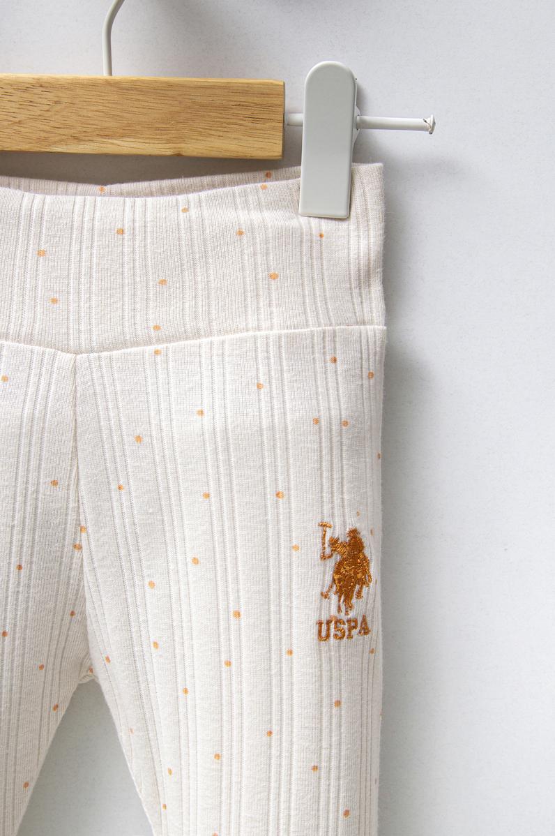 Kız Bebek Ekru Puantiyeli 4'lü Zıbın Set