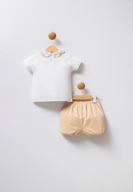 Kız Bebek Beyaz Şortlu Pijama Takımı - 50322876006