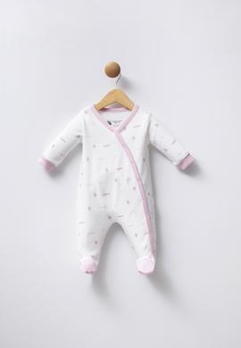 Kız Bebek Beyaz Logolu Patikli Tulum - 50322823003