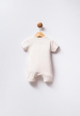 Kız Bebek Ekru Puantiyeli Kısa Tulum - 50322879003