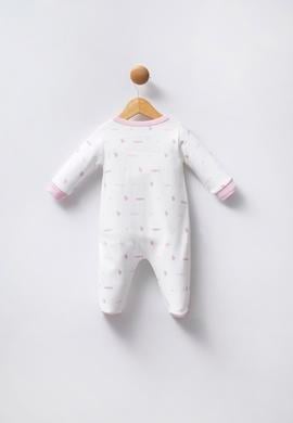 Kız Bebek Beyaz Logolu Patikli Tulum - 50322823003