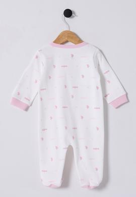 Kız Bebek Beyaz Logolu Patikli Tulum - 50322823003