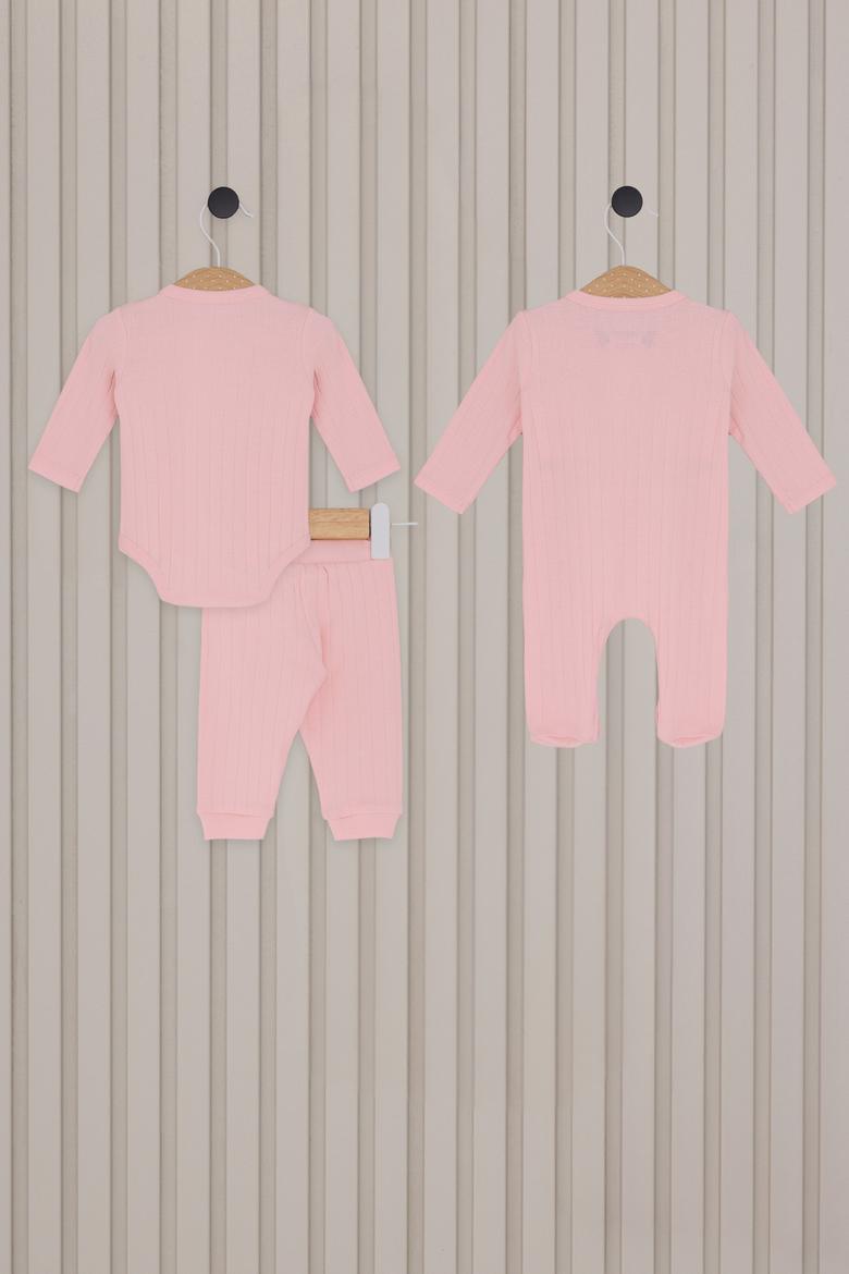 Kız Bebek Açık Pembe 4'lü Zıbın Set - 50322811001
