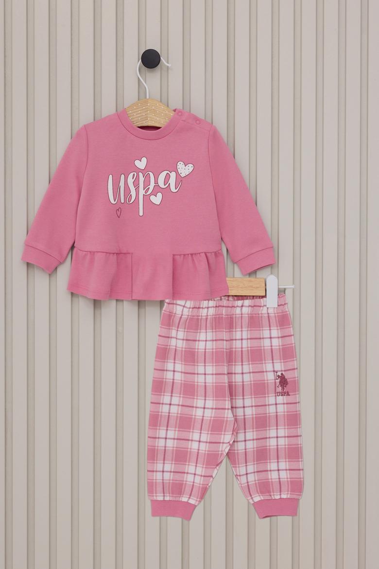 Kız Bebek Pembe Pijama Takımı