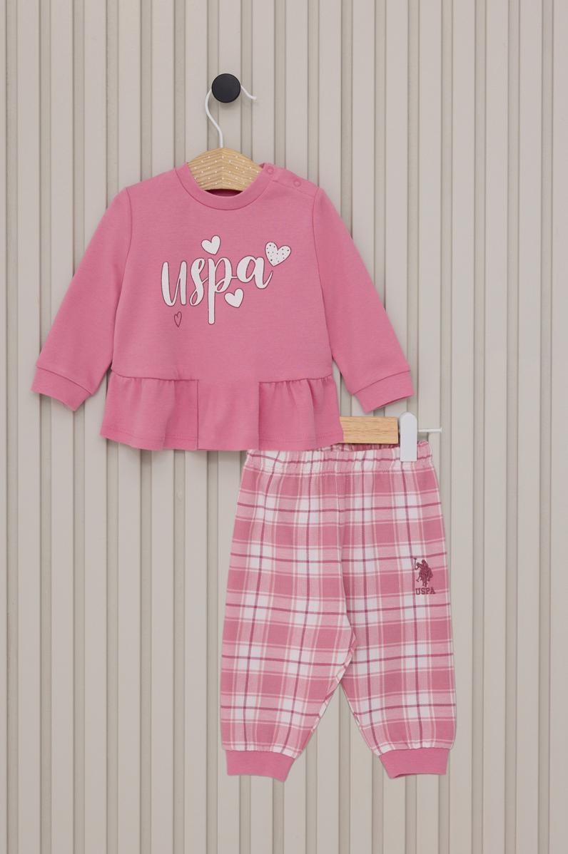 Kız Bebek Pembe Pijama Takımı