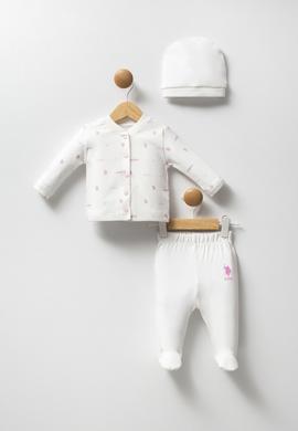 Kız Bebek Beyaz Pijama Takımı 3'lü Set - 50322842002