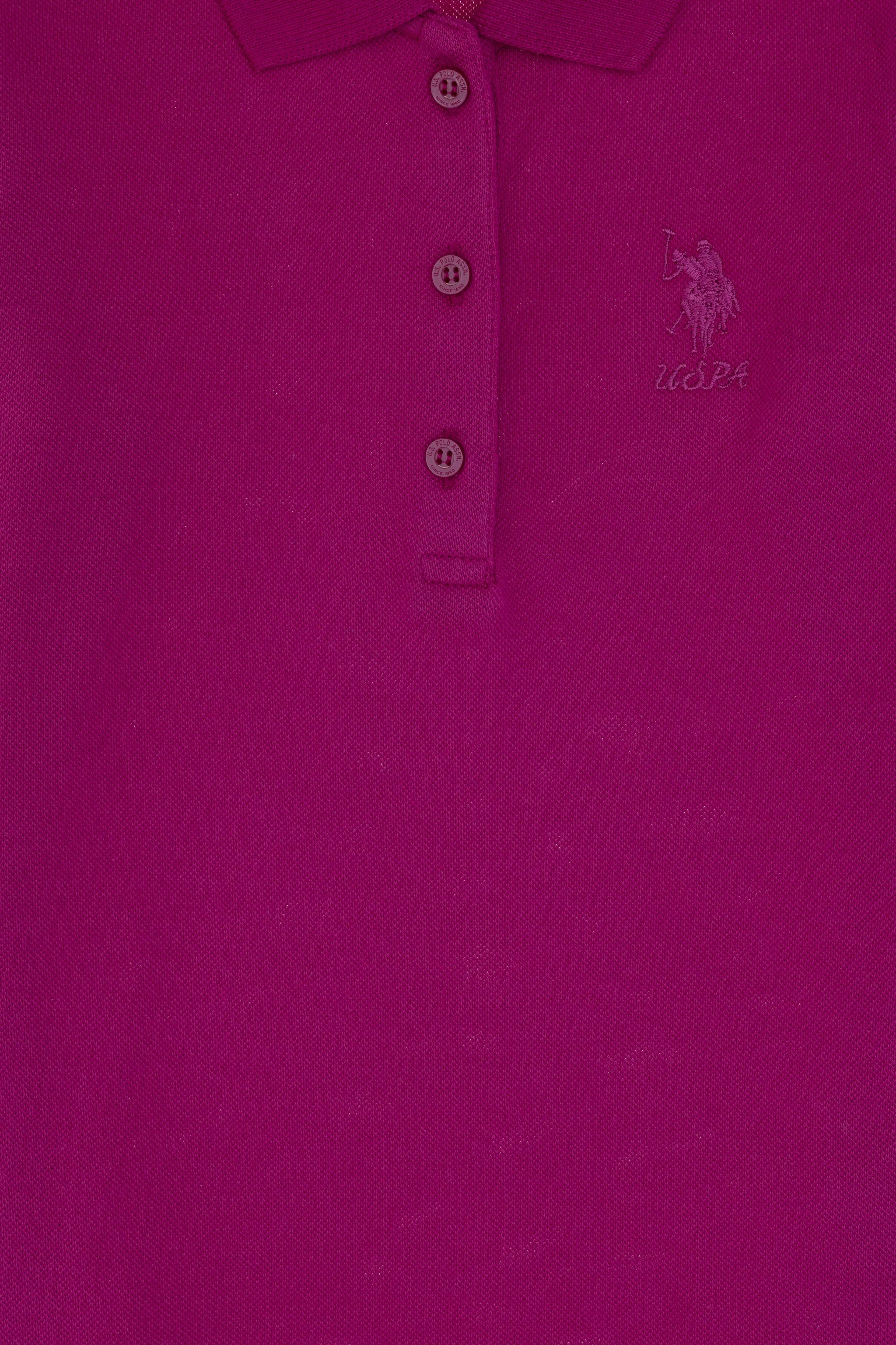 Kız Çocuk Fuşya Polo Yaka Basic Sweatshirt - Image 5