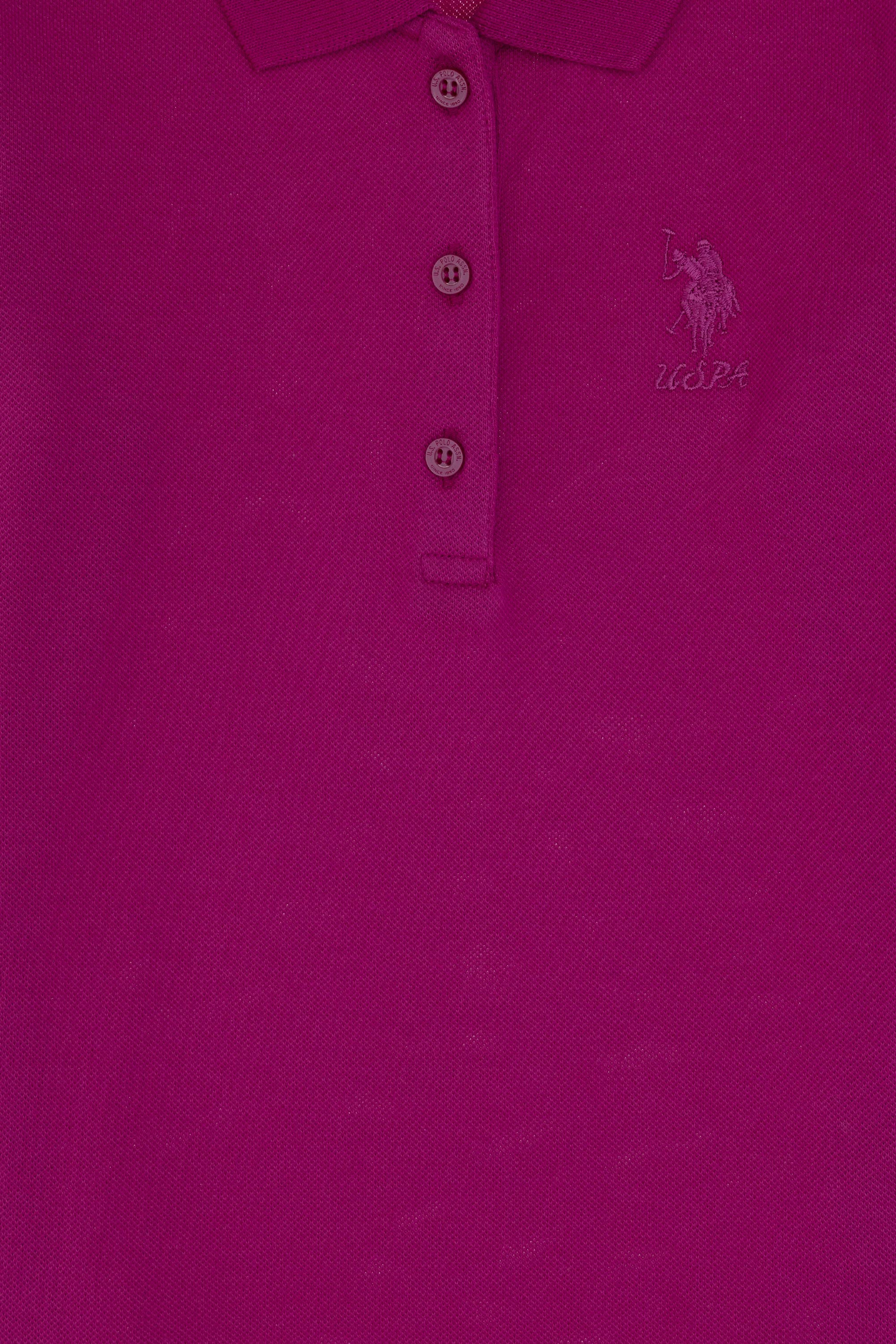 Kız Çocuk Fuşya Polo Yaka Basic Sweatshirt