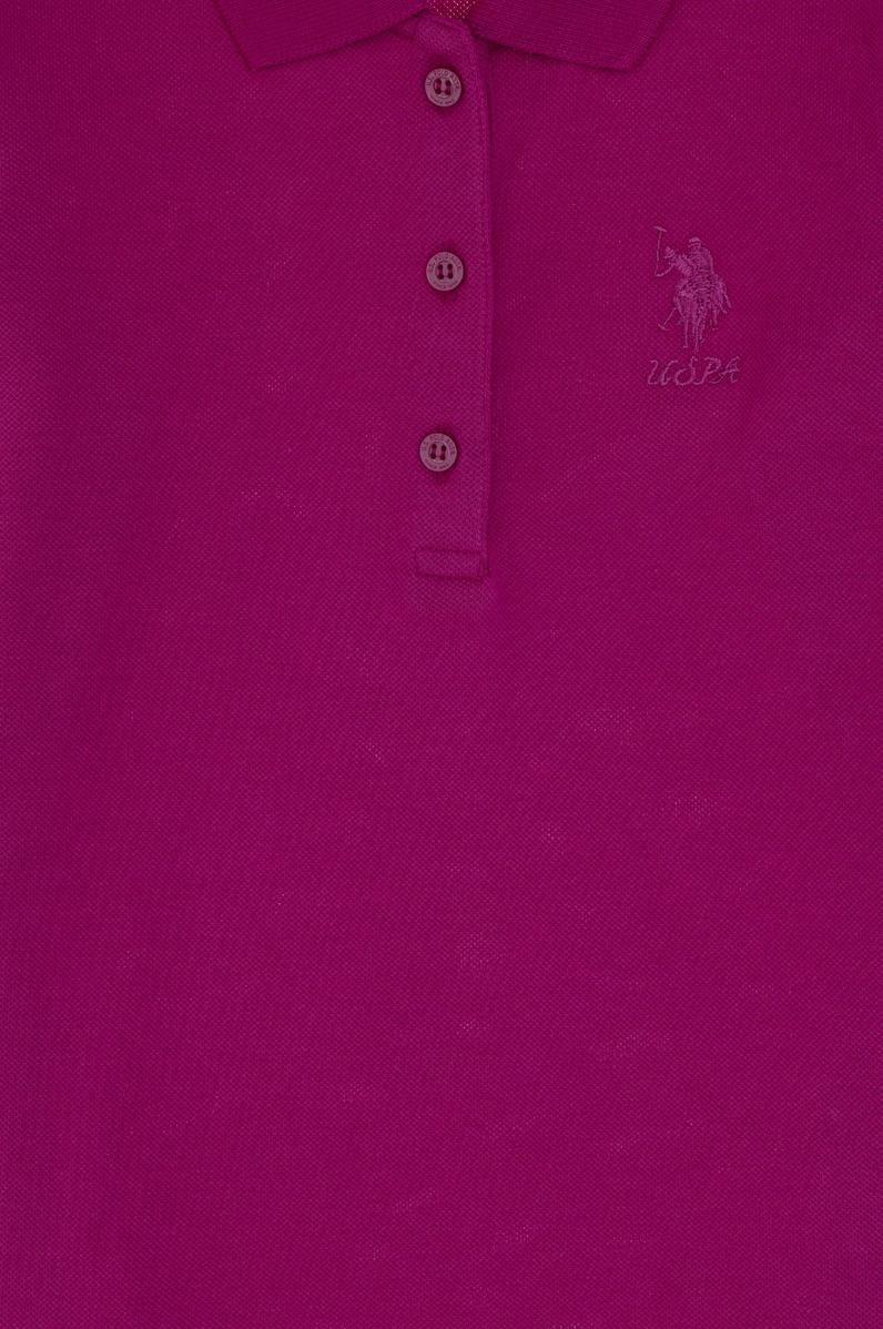 Kız Çocuk Fuşya Polo Yaka Basic Sweatshirt