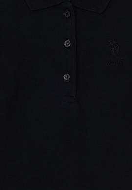 Kız Çocuk Siyah Polo Yaka Basic Sweatshirt - 50316836066