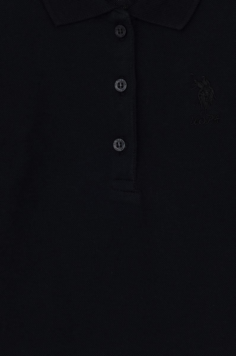 Kız Çocuk Siyah Polo Yaka Basic Sweatshirt