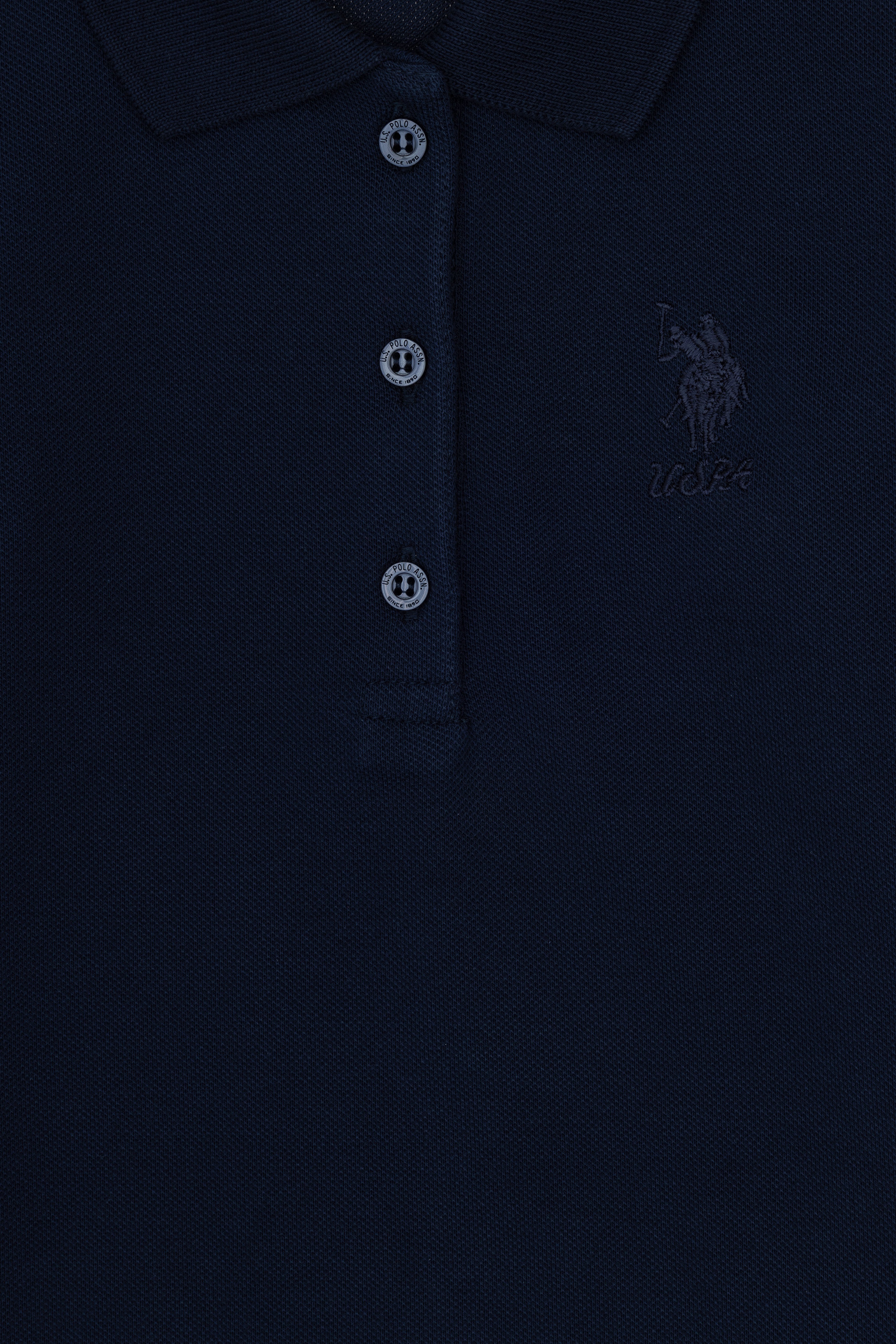 Kız Çocuk Lacivert Polo Yaka Basic Sweatshirt