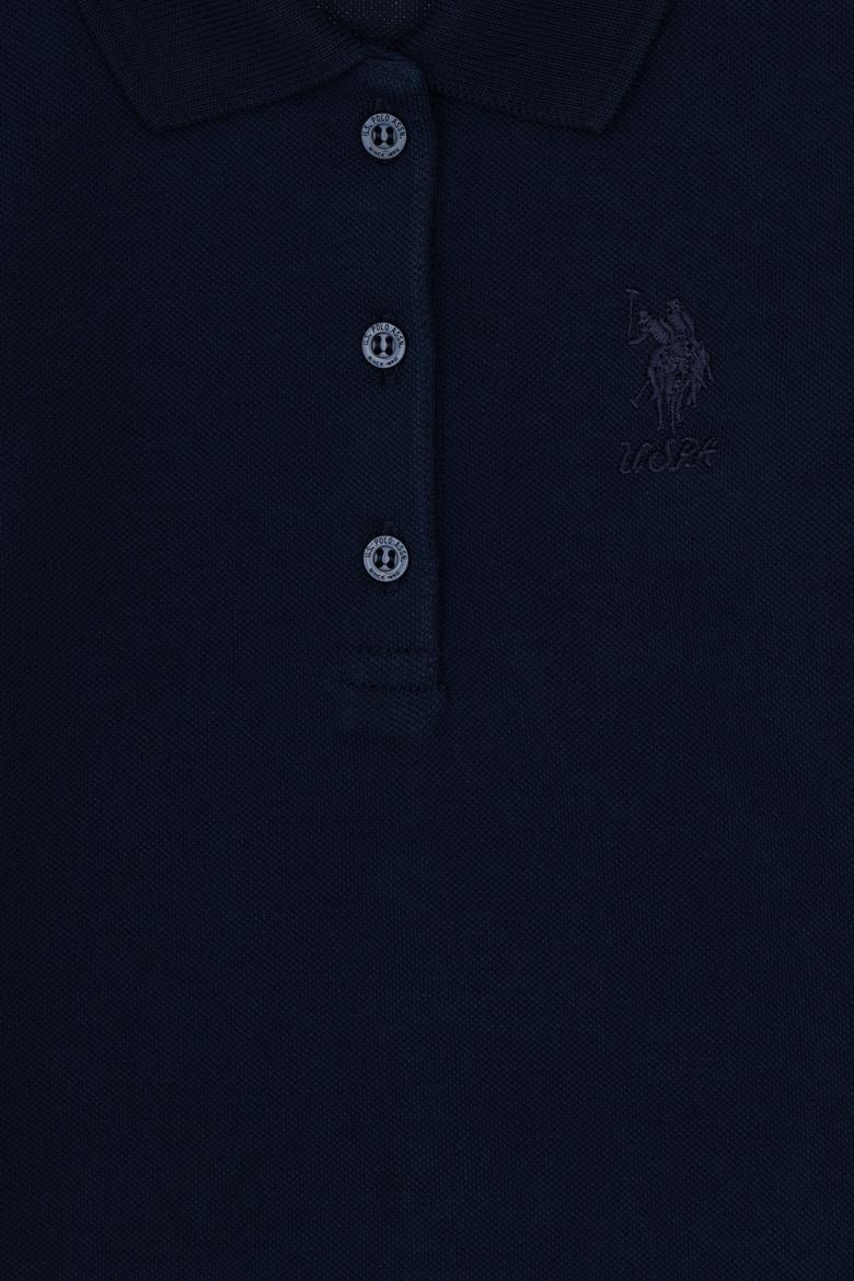 Kız Çocuk Lacivert Polo Yaka Basic Sweatshirt - 50316836038