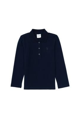 Kız Çocuk Lacivert Polo Yaka Basic Sweatshirt - 50316836038