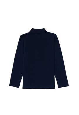 Kız Çocuk Lacivert Polo Yaka Basic Sweatshirt - 50316836038