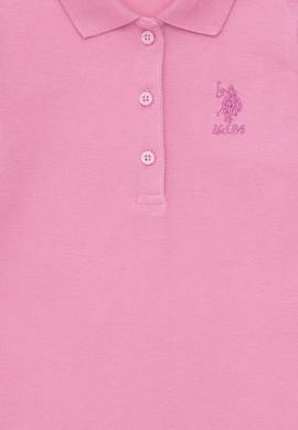 Kız Çocuk Pembe Polo Yaka Basic Sweatshirt - 50316836089