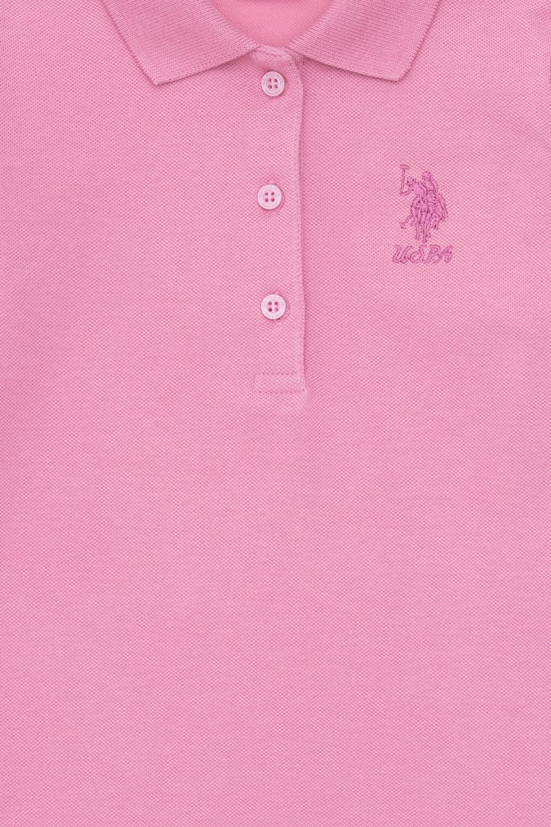 Kız Çocuk Pembe Polo Yaka Basic Sweatshirt - 50316836089