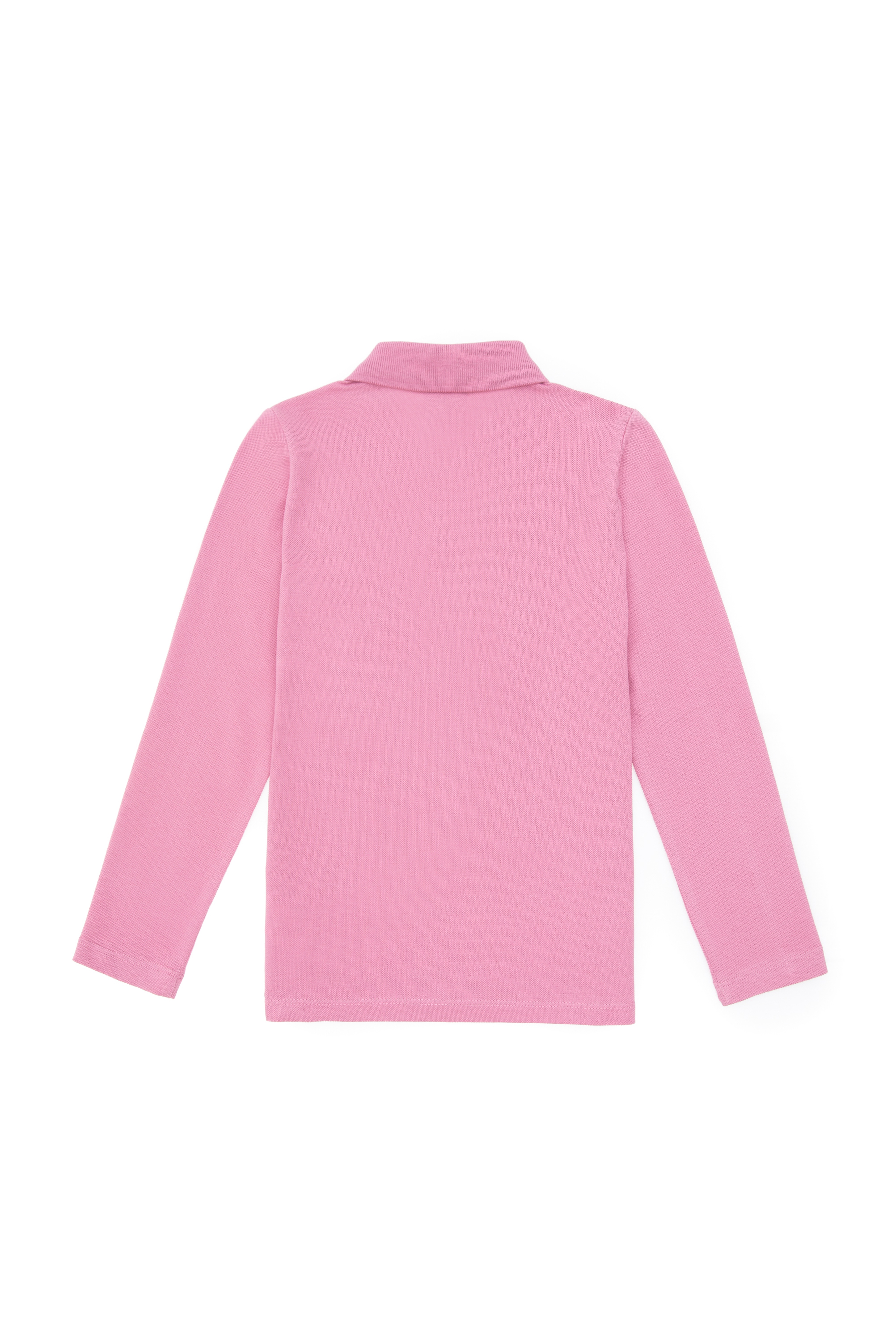 Kız Çocuk Pembe Polo Yaka Basic Sweatshirt